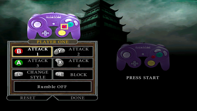 default gamecube controller setup